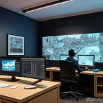 포켓몬스터 애니메이션의 제작사와 성우진 - **Prompt:** "A vibrant, bustling modern animation studio. Numerous skilled artists, both male and fe...