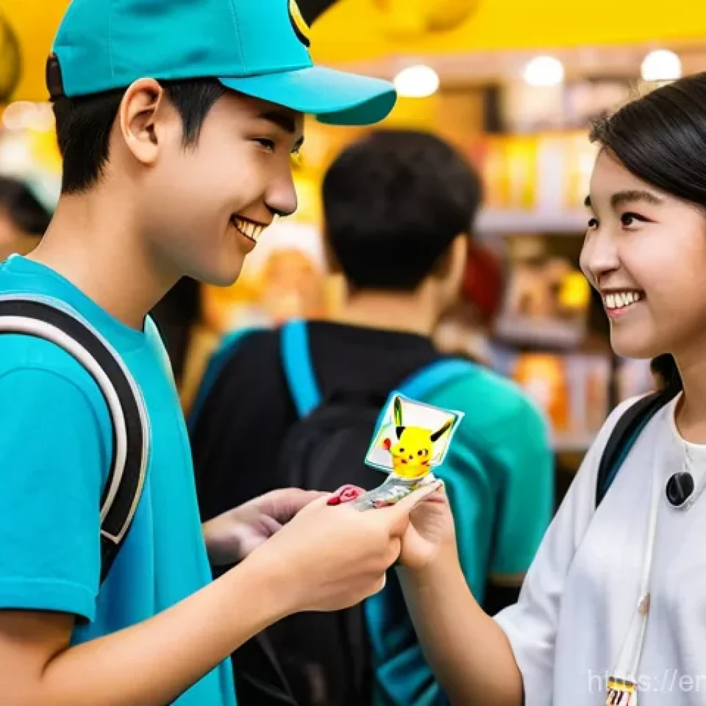 포켓몬스터 애니의 팬덤과 커뮤니티 - **Prompt:** A diverse group of young adults and teenagers, casually dressed in clean, everyday cloth...